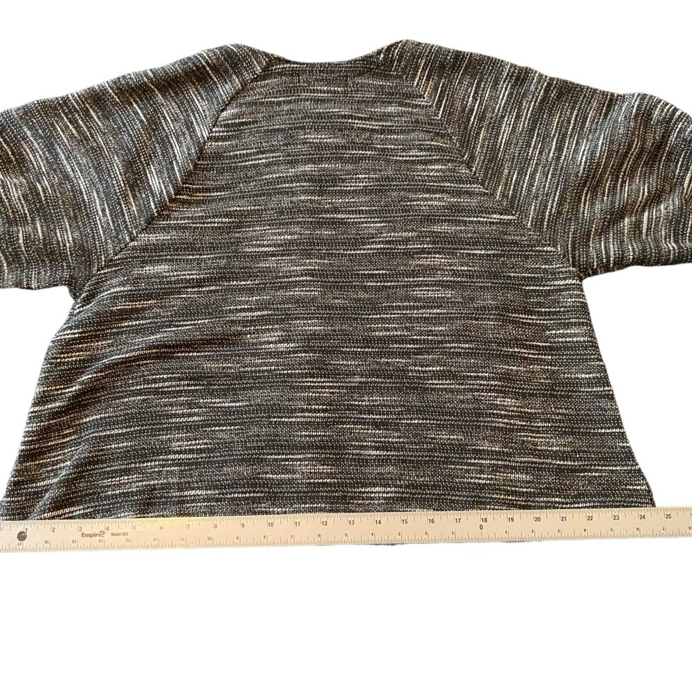 Banaba Republic Women’s Knut Zipup Crop Sweater Grey Puff Sleeves Size M - Picture 13 of 15